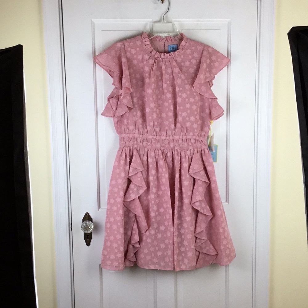 Elegant Pink Ruffle Dress - Picture 4 of 11